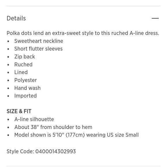 Urban Outfitters 4SI3NNA Polka-dot A-Line ruched dress NWT - Picture 5 of 10